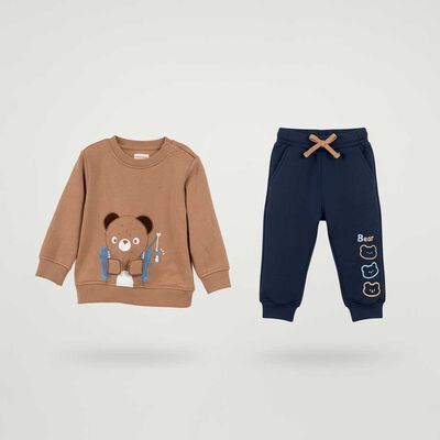 Imagen 1 del producto Conjunto Poleron+Buzo Bebo Chess Baby Camel, Oliva