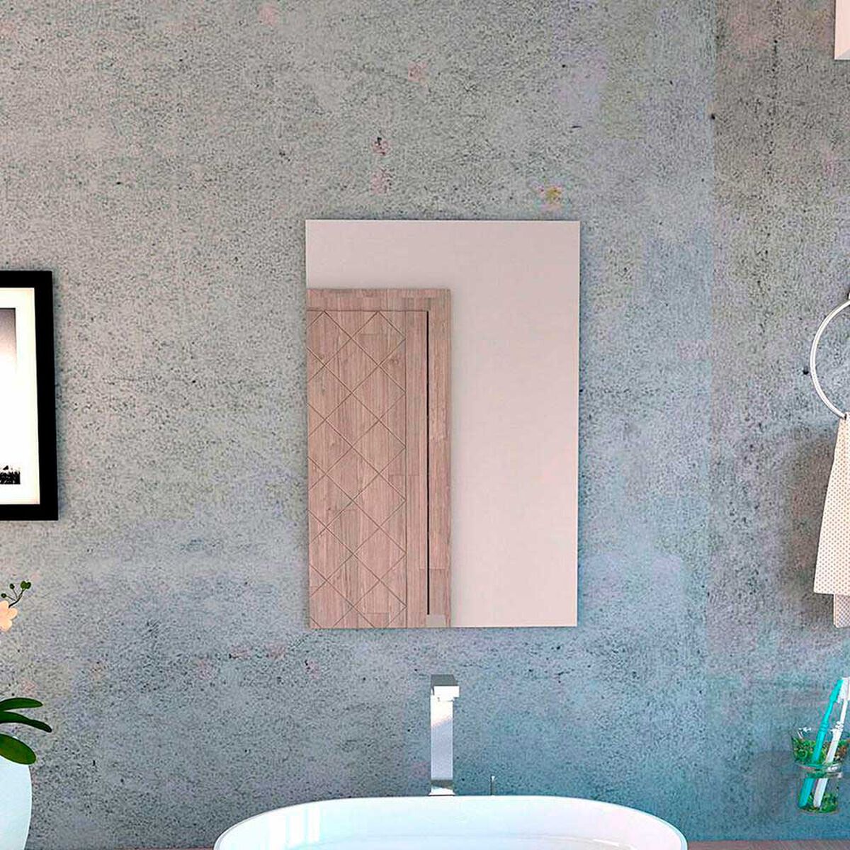 Combo Mueble Lavamanos Madrid + Espejo Bolonia TuHome