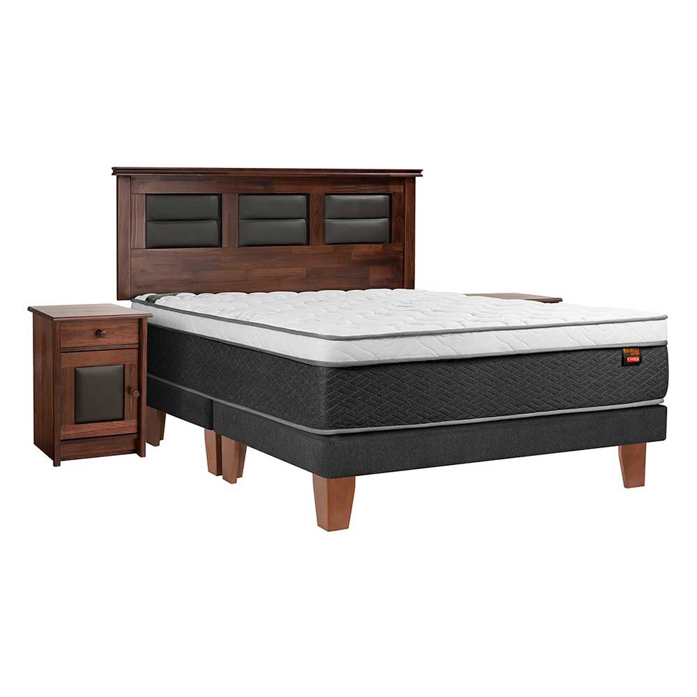 Cama Europea Celta Base Dividida 2 Plazas x 2 mt Everest Cobre +