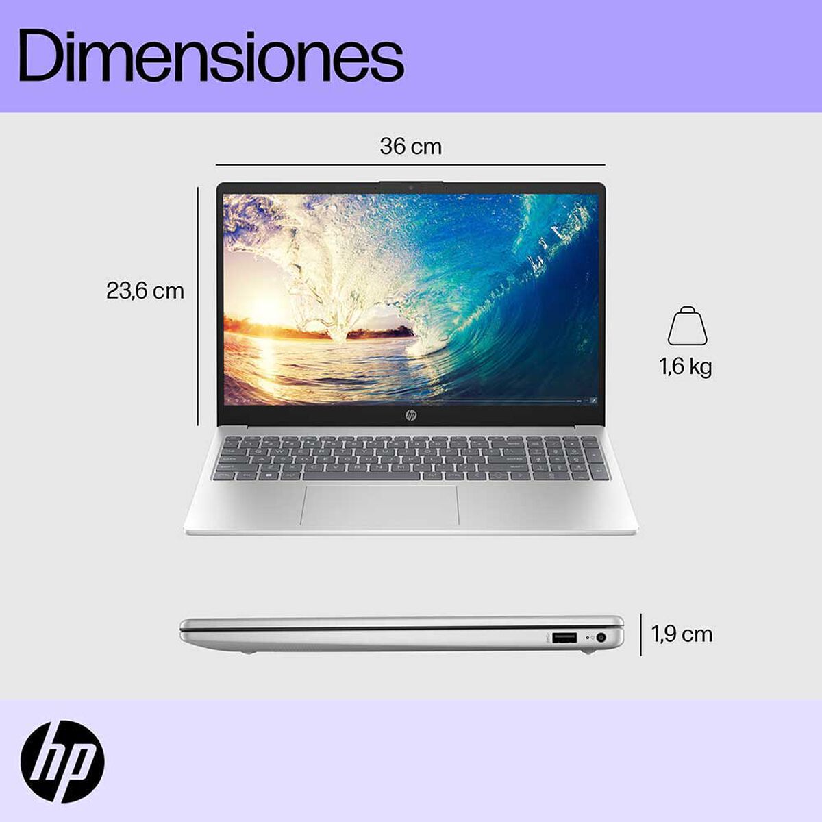 Notebook HP 15-fd0010la Intel Core i3 8GB 512GB 15,6"