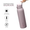 Botella T&eacute;rmica Agua Lhotse Acero Inox 3 Tapas HydroCore 1Lt Rosa