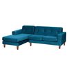 Sofá Seccional Izquierdo Latam Home Salermo Tela Velvet 3 Cuerpos Azul Petroleo