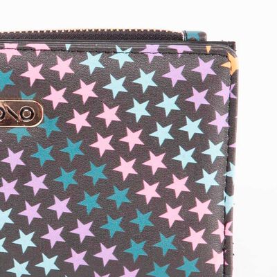 Imagen 2 del producto Billetera Estrellas Negra Eco Cuero Mujer Icono