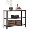 Mesa de Arrimo Fm Furniture Metalwood Colection Marrón Rústico