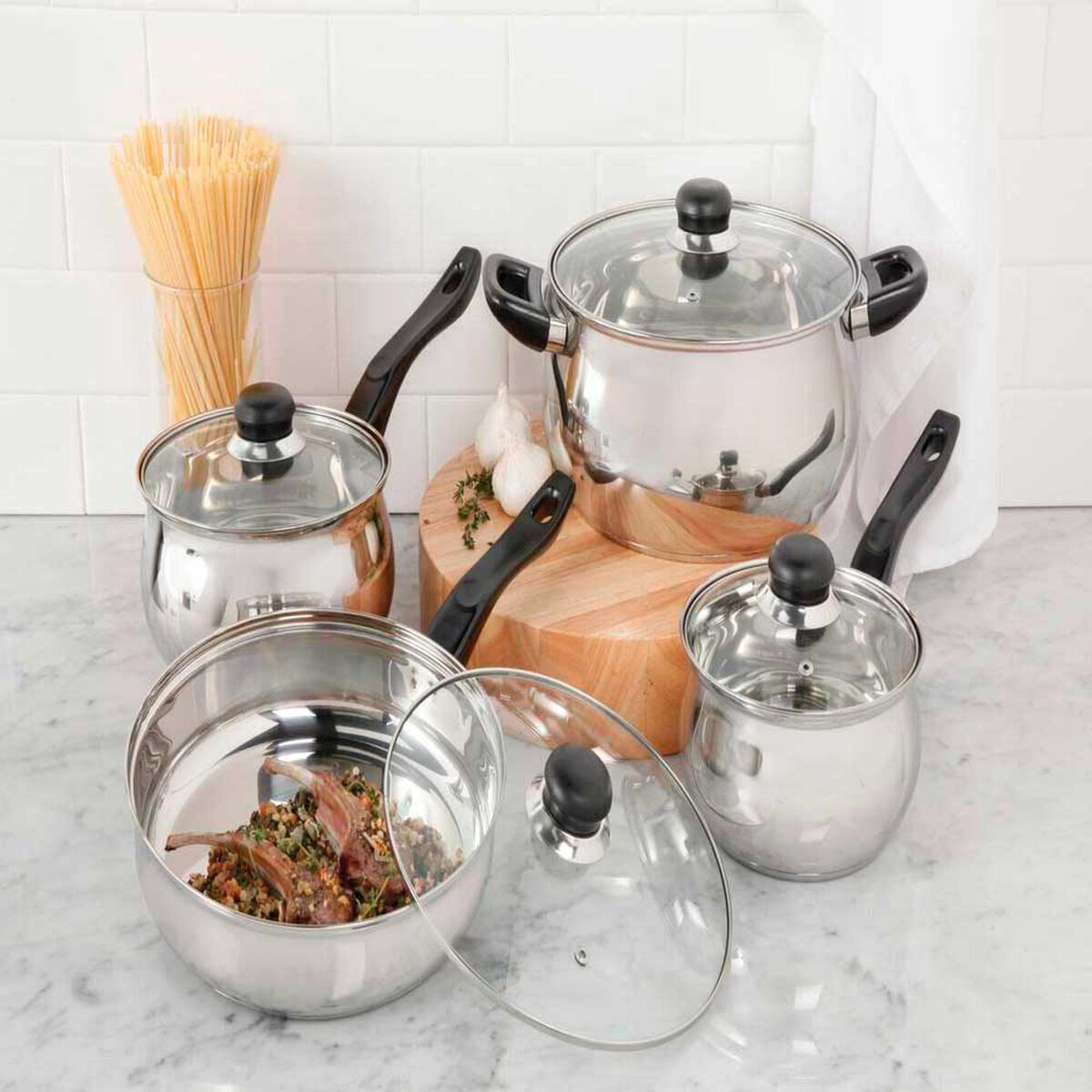 Bater&iacute;a de Cocina Acero Inoxidable Oster Rametto 8 Piezas