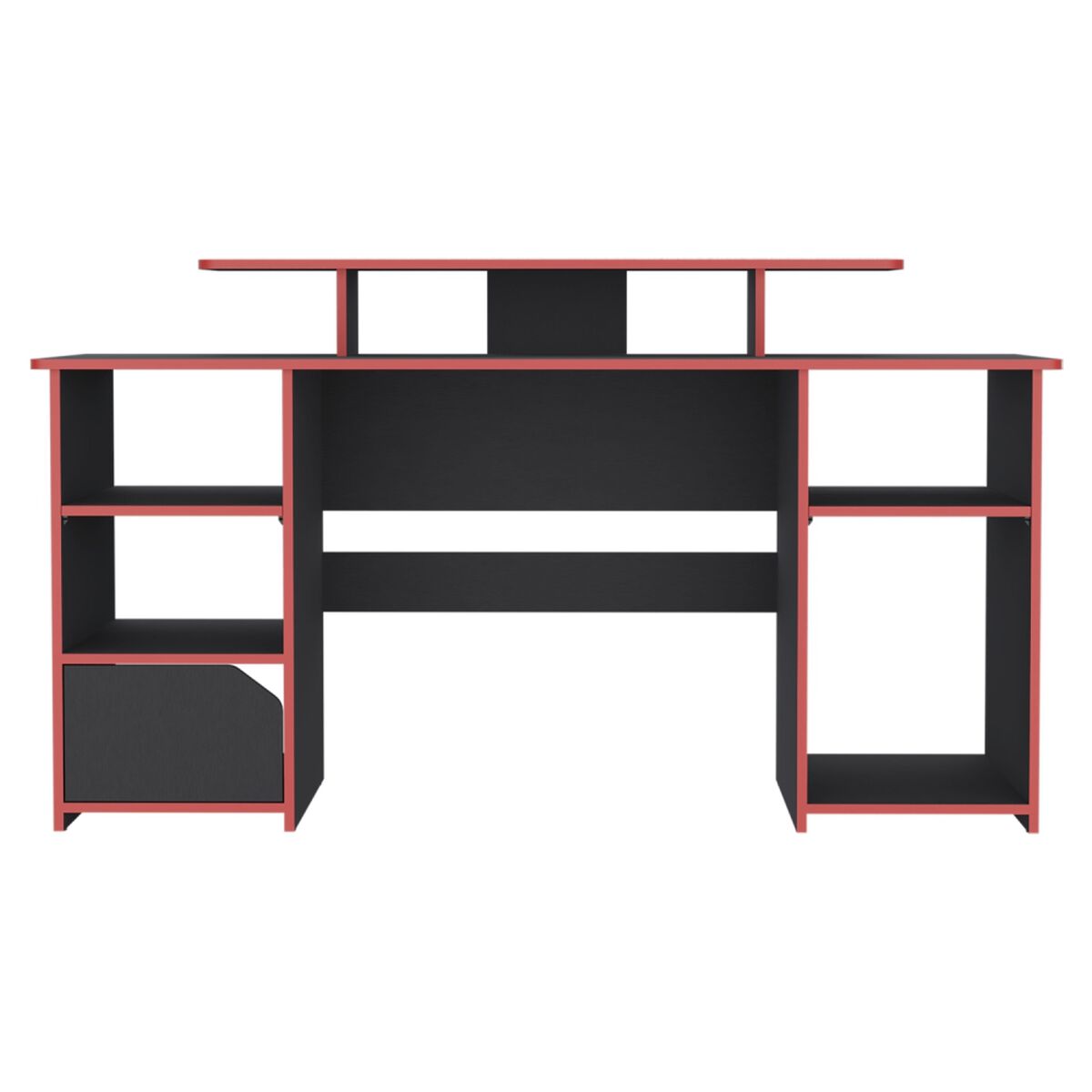 Escritorio Gamer TuHome Keria Wengue Y Rojo