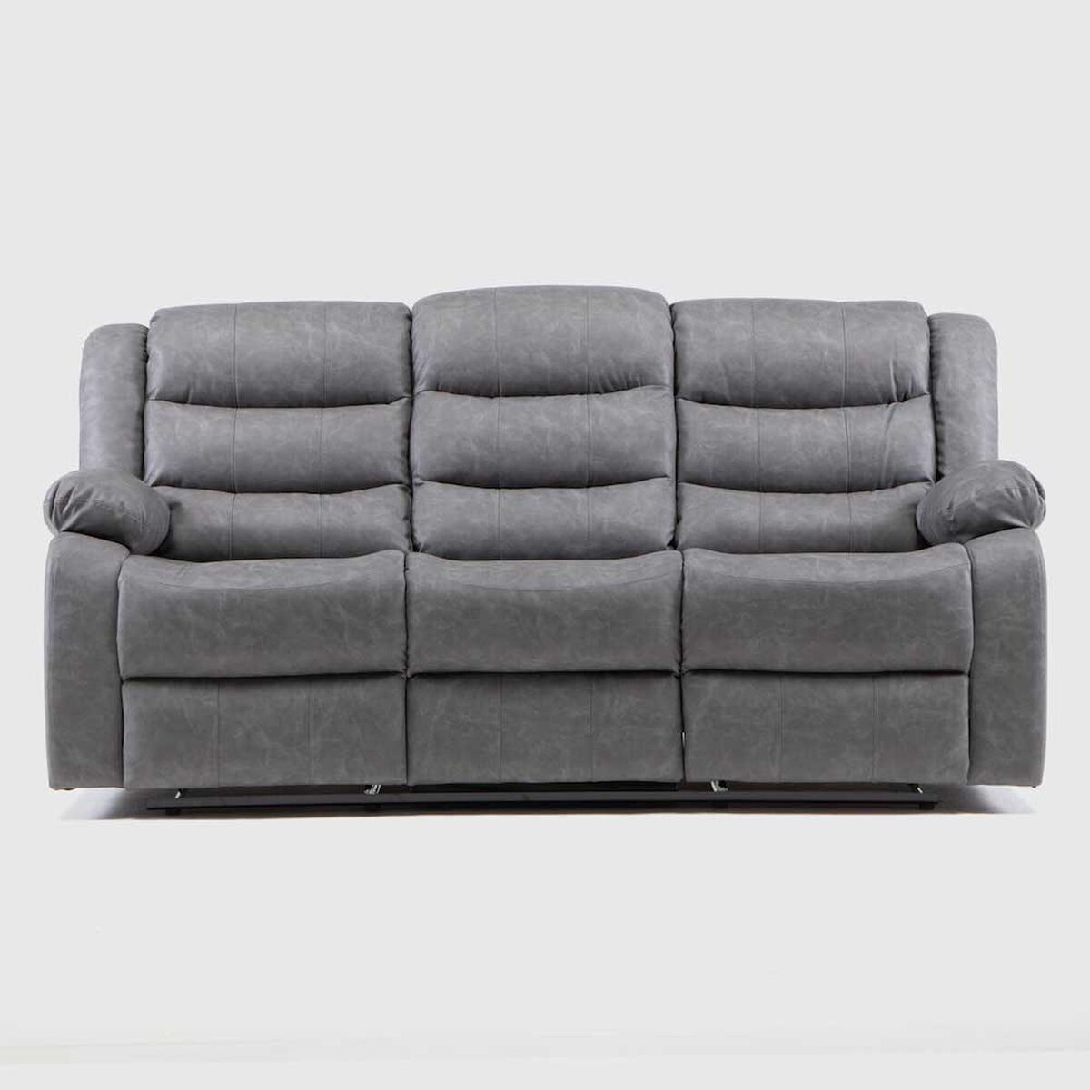 Juego de Living Reclinable Daniels Sof&aacute; 3 Cuerpos + 2 Bergers Roma Gris