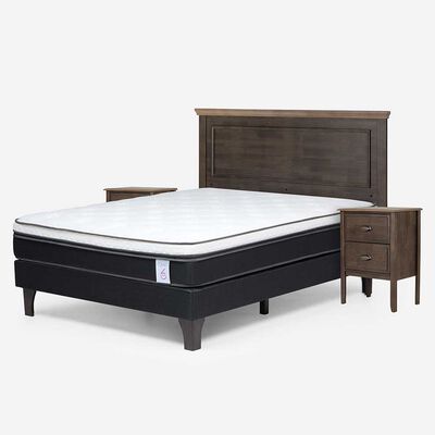 Imagen 2 del producto Cama Europea Rosen 2 Plazas Anna + Respaldo + 2 Veladores
