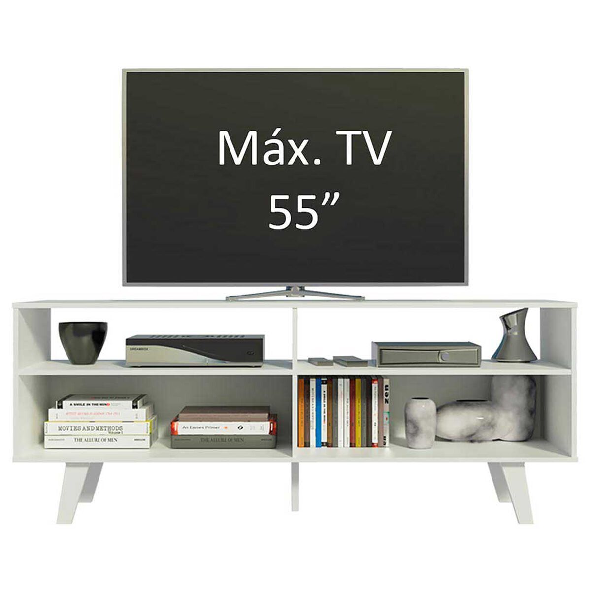 Rack TV Vekkahome Oslo Hasta 55" Blanco