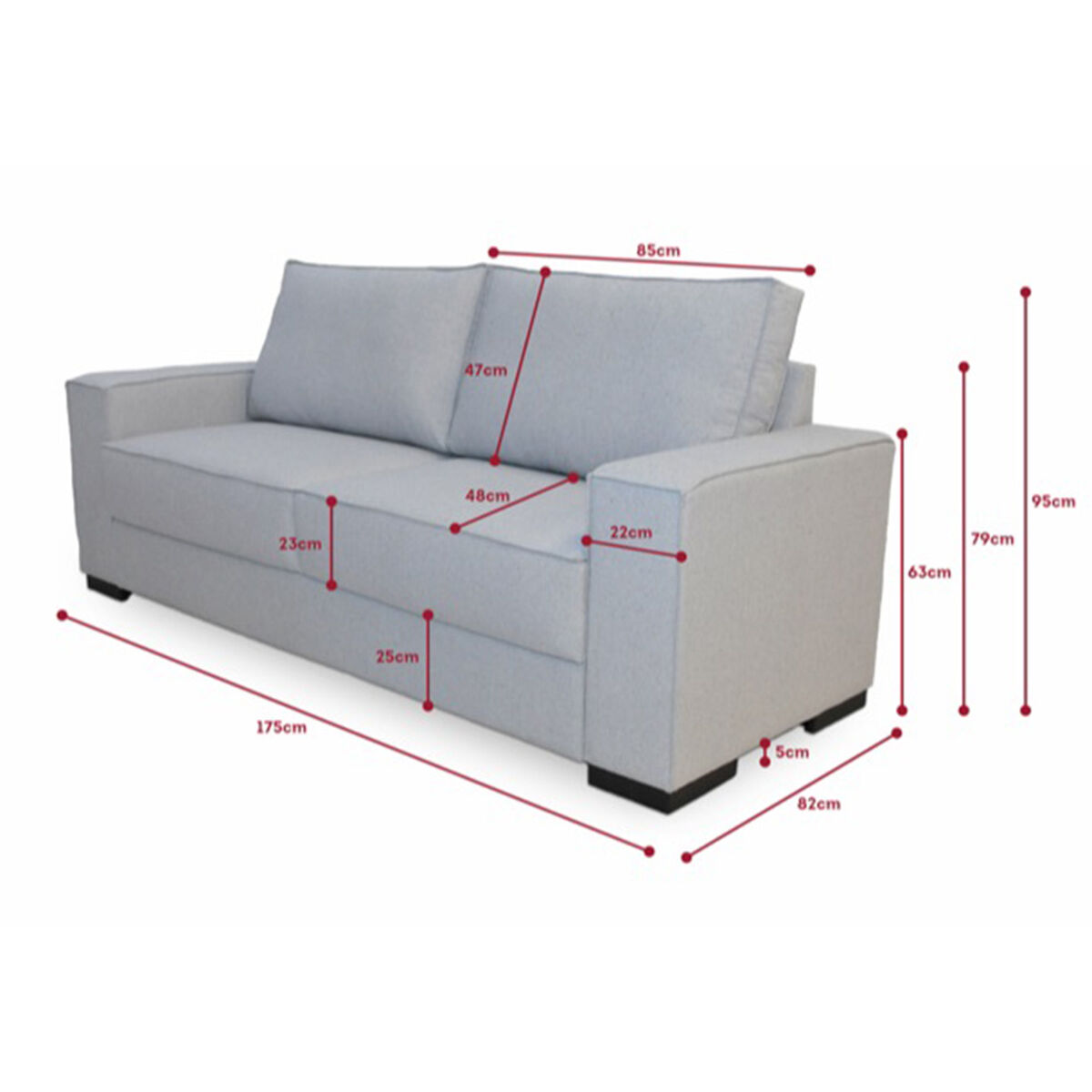 Sofá Tela Kea Potenza 2 Cuerpos Beige
