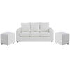 Sofá Bodevir Kendy 3 Cuerpos + Dos Pouf Cali Blanco