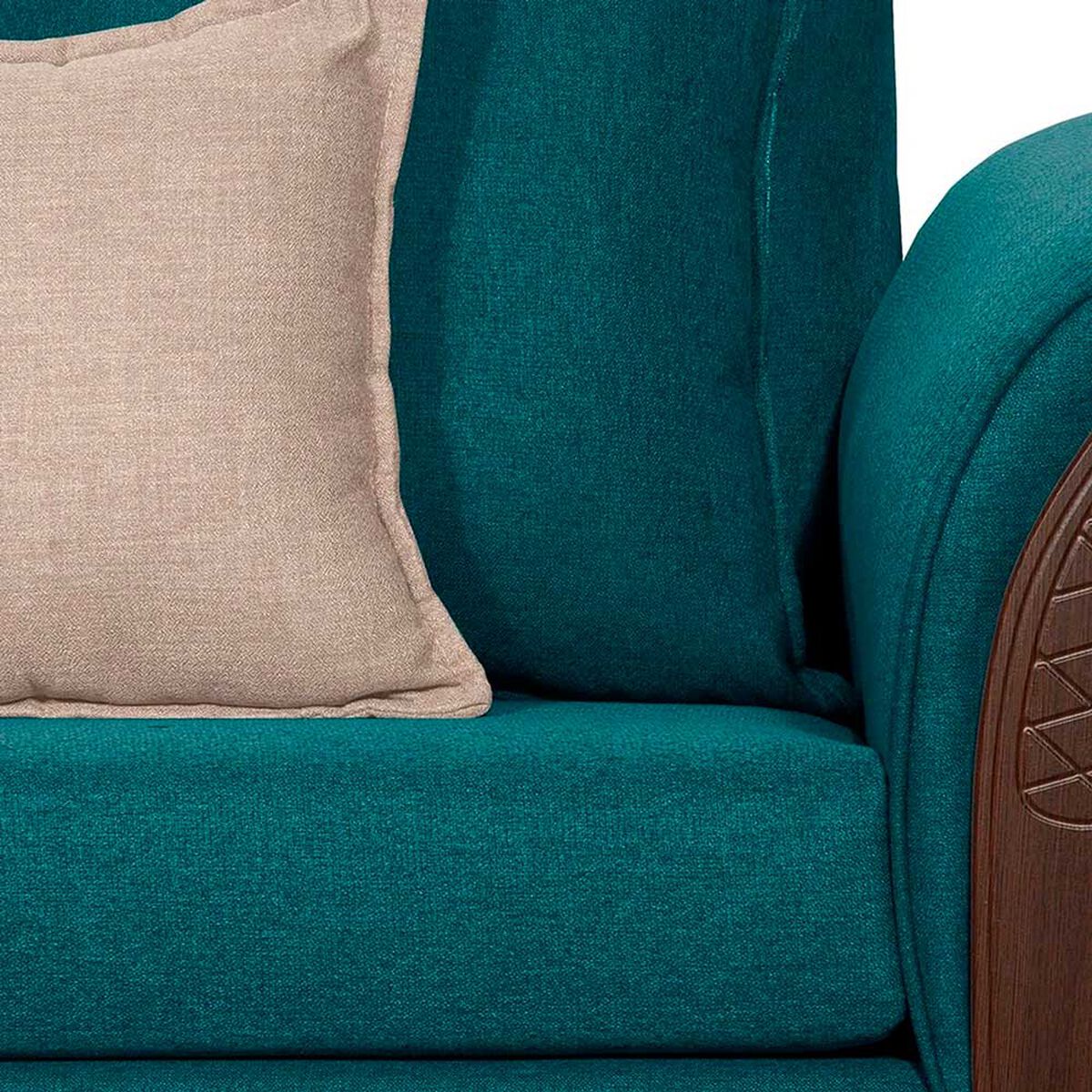 Juego de Living Ruzam Mobel Marsella Sof&aacute; 3 Cuerpos + Dos Sillones 1 Cuerpo Lino Turquesa