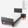 Cama Europea CIC 1,5 Plazas Smart + Respaldo Tapizado Eufrates + Velador Niger