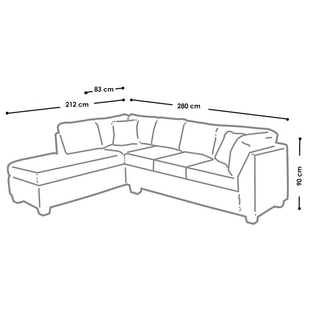 Sofá Seccional Izquierdo Latam Home Padua 3 Cuerpos Blanco