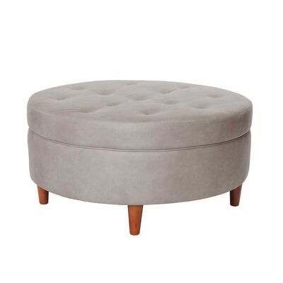 Pouf Latam Home Paris Cuero Kentucky Gris