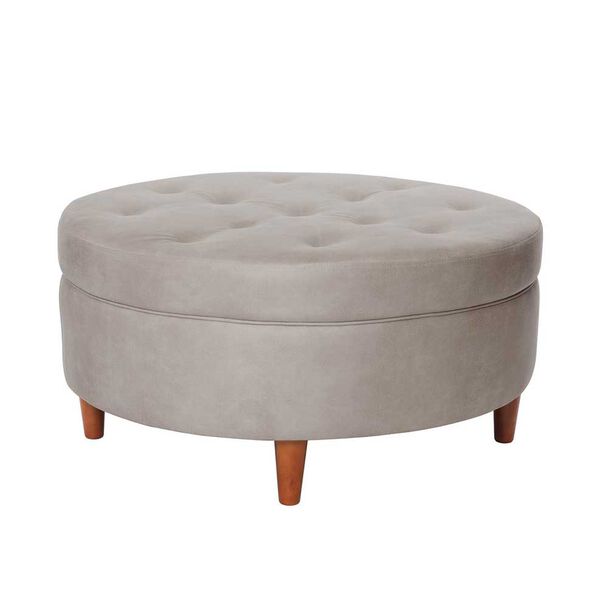Pouf Latam Home Paris Cuero Kentucky Gris