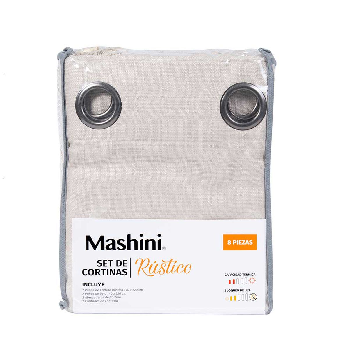 Set de Cortinas Mashini Atacama 140 x 220 cm Beige