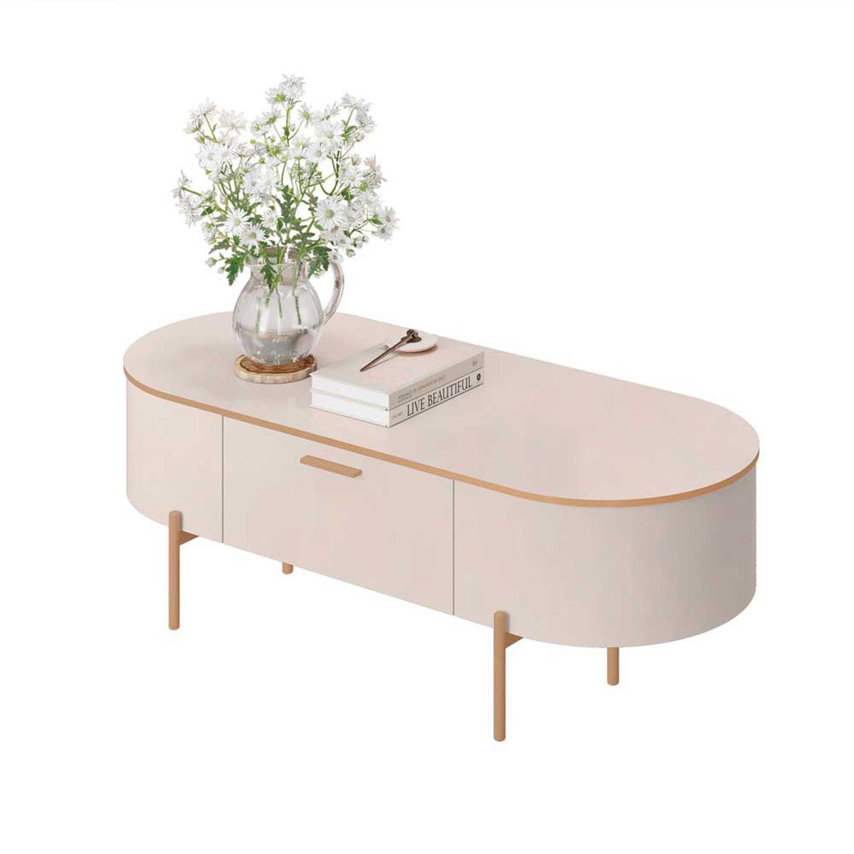 Mesa de Centro Altavision Celena Blanco Crema