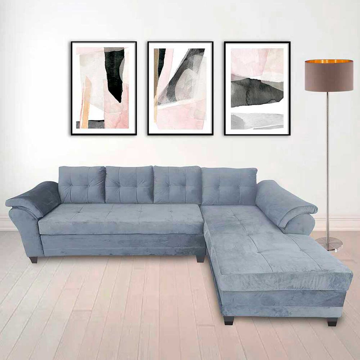 Sof&aacute; Seccional Living Factory Boston 5 Cuerpos Gris