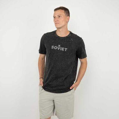 Polera Manga Corta Hombre Soviet Negro, Verde