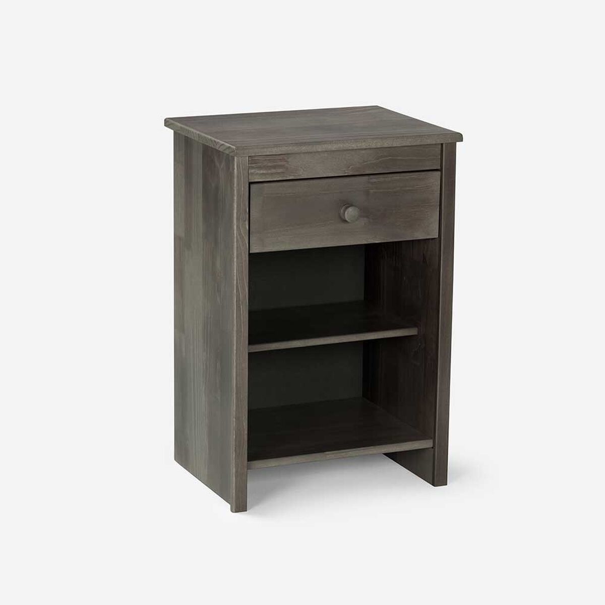 Cama Europea Rosen 1 Plaza Wave + Respaldo + Velador Tabor Grafito