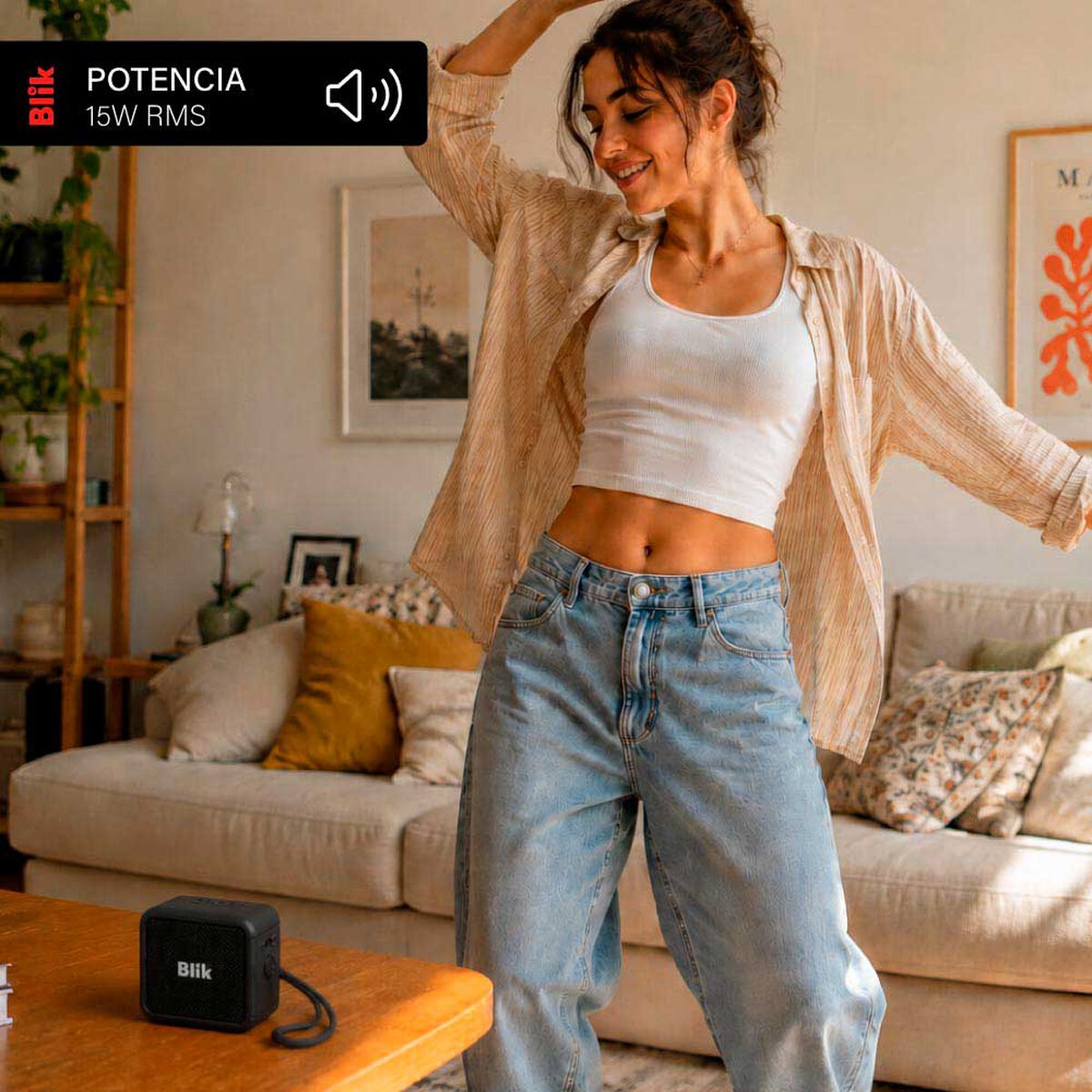 Parlante Bluetooth Blik Bassgo-Blk Negro