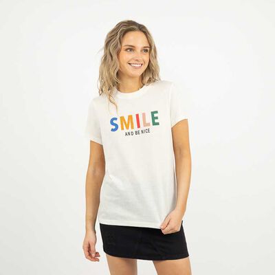 Polera Con Estampado Manga Corta Mujer Icono