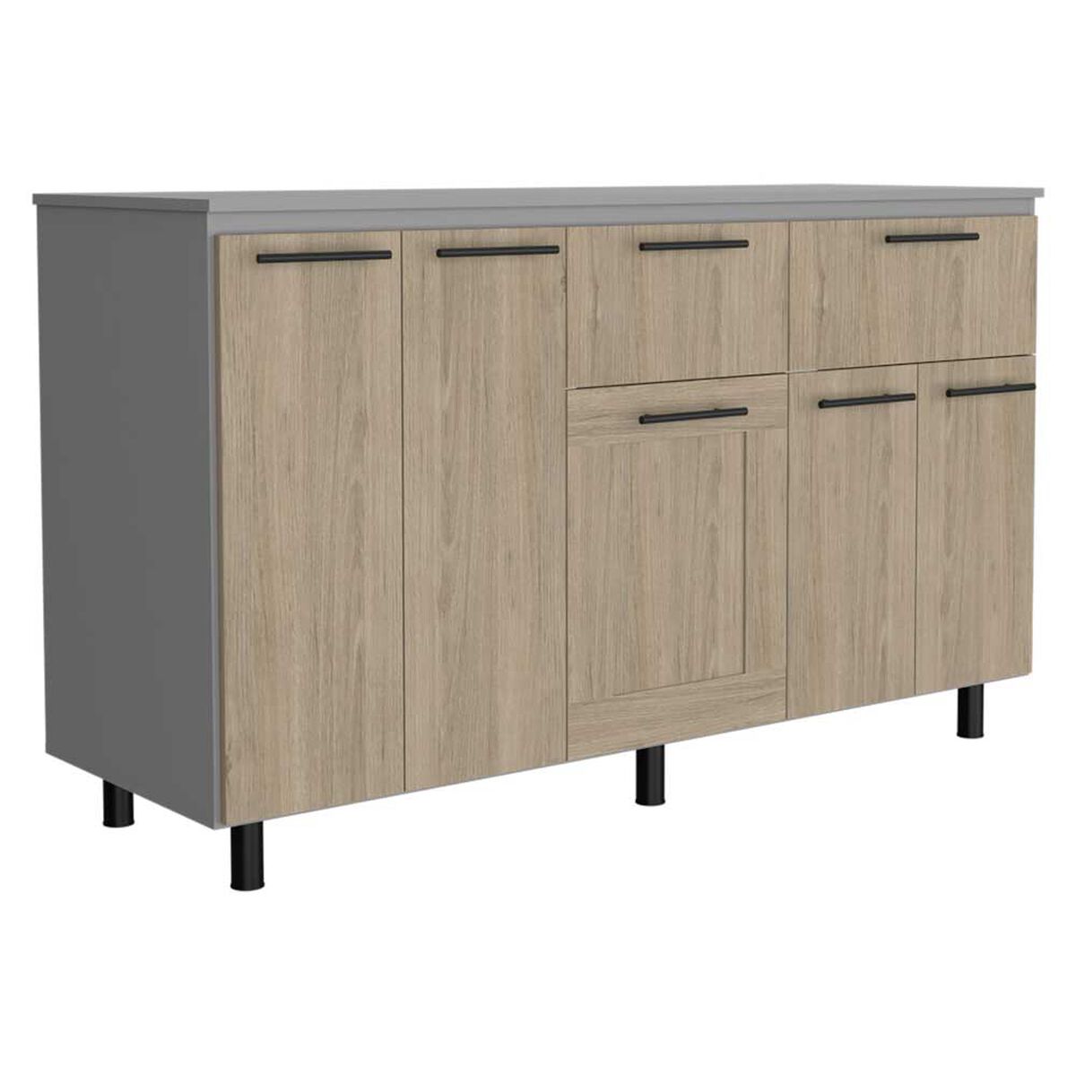 Combo Modulo Inferior con Top + Modulo Superior TuHome Hasselt Gris Rovere