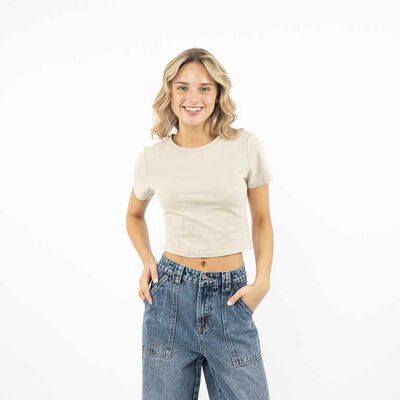 ICONO Polera Crop Manga Corta Mujer Icono