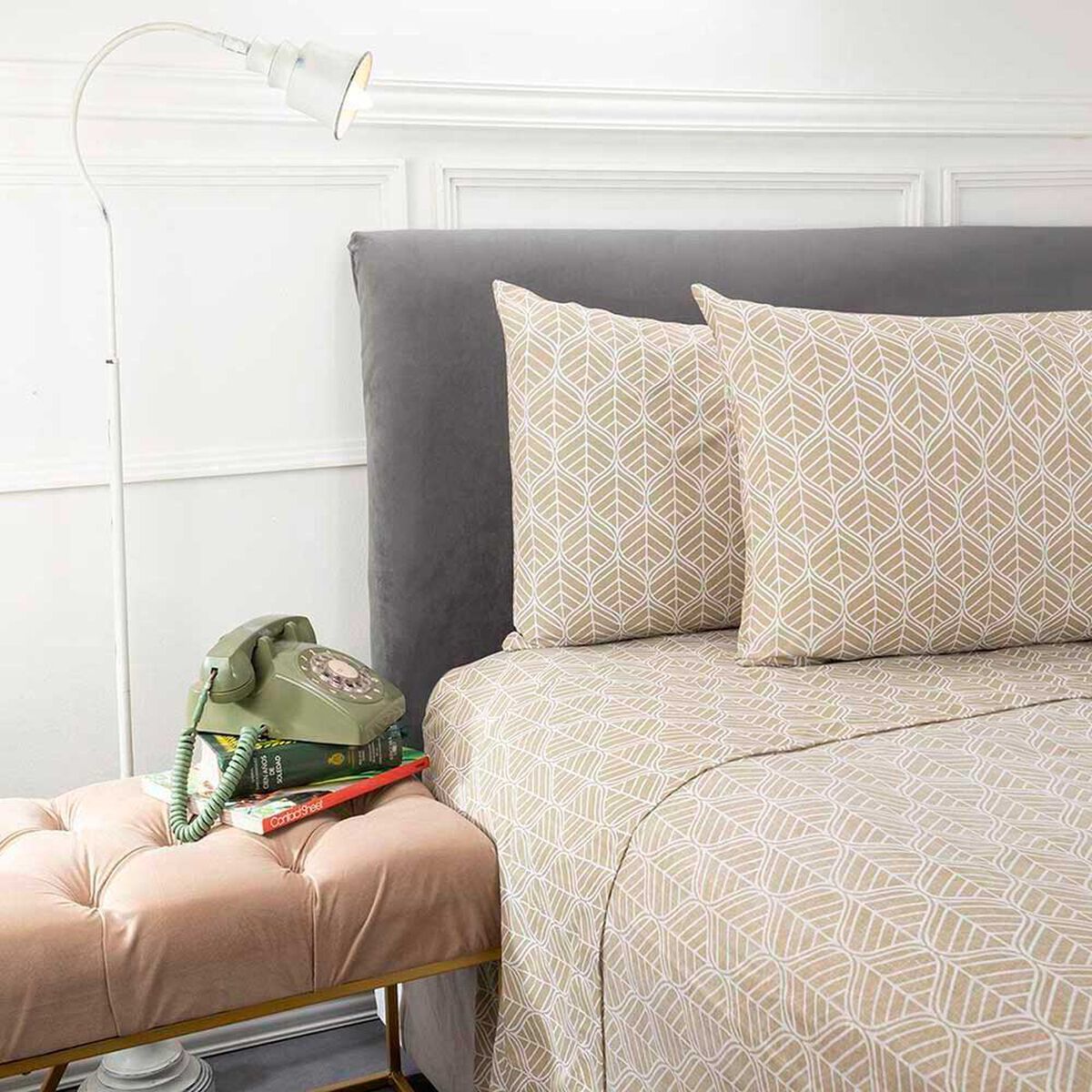 Juego de S&aacute;banas Estampadas Casa Linda 132 Hilos King Moss