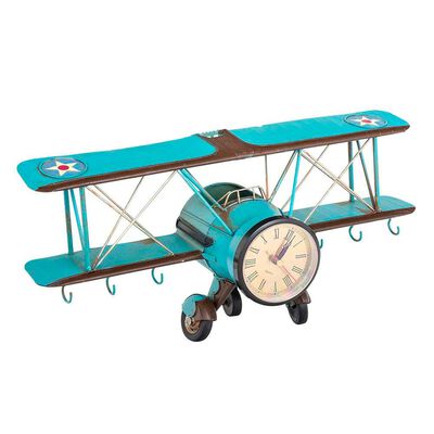 Adorno Metal Vgo Avión Reloj + Colgante Verde