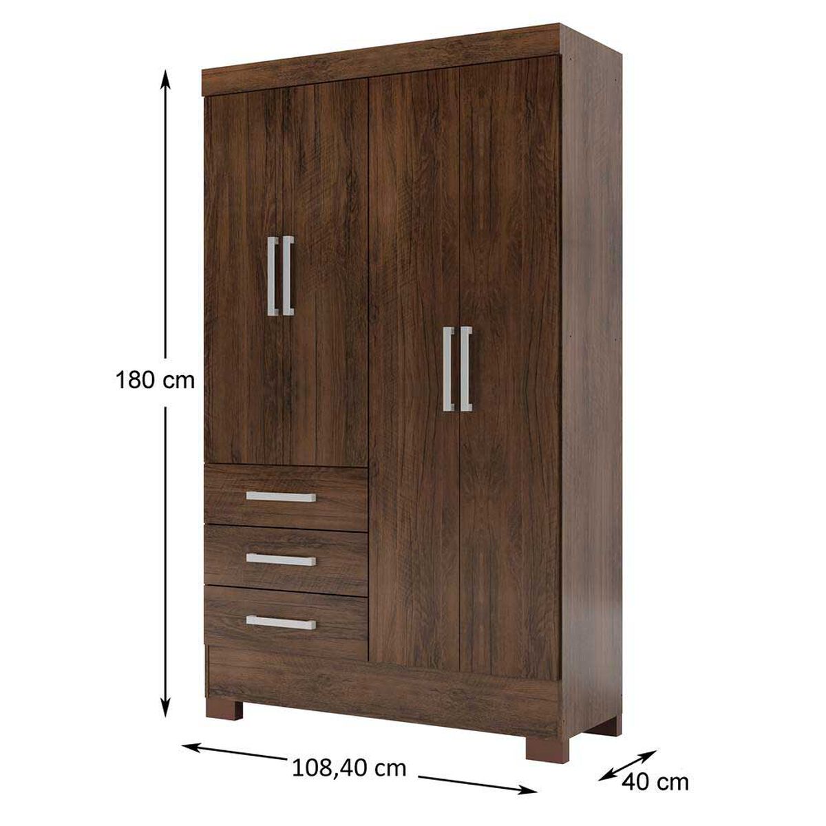 Clóset Altavision Itapema 4 Puertas 3 Cajones Cacau