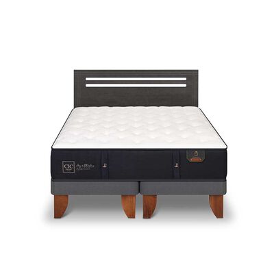 Cama Europea CIC Base Dividida 2 Plazas Premium + Respaldo Munich