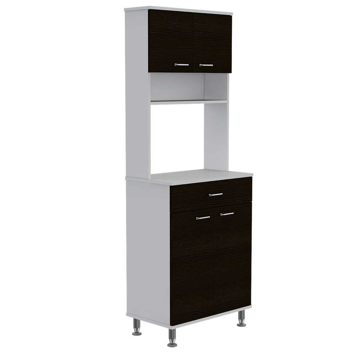 Combo Mueble Microondas + Barra de Cocina + Optimizador TuHome Kitchen Wenge Blanco