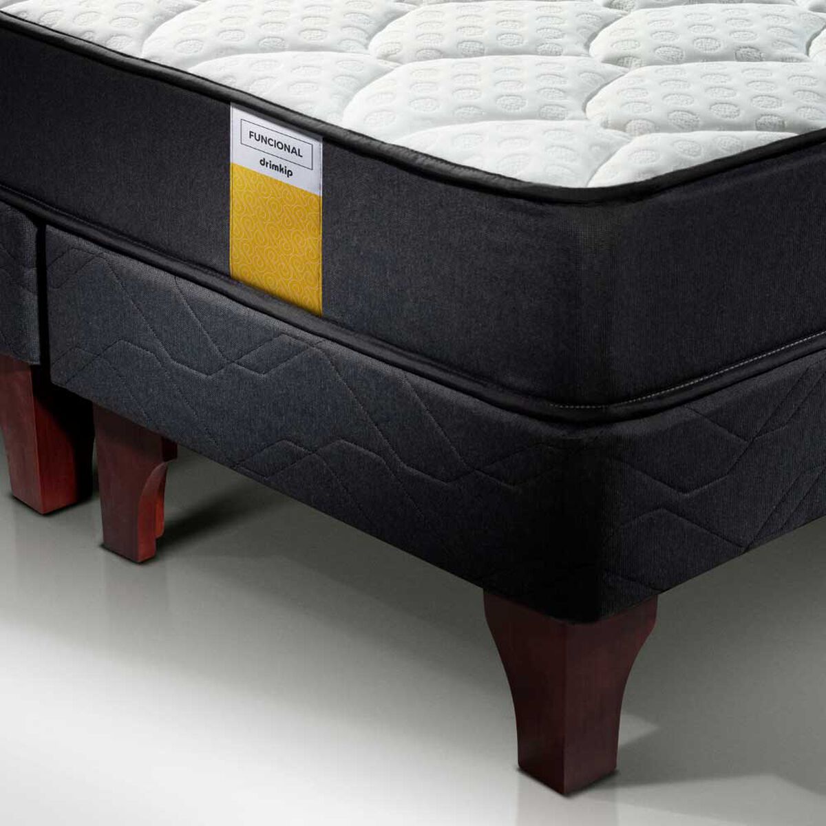 Cama Europea Drimkip 1,5 Plazas Plus Funcional + Respaldo Rombos