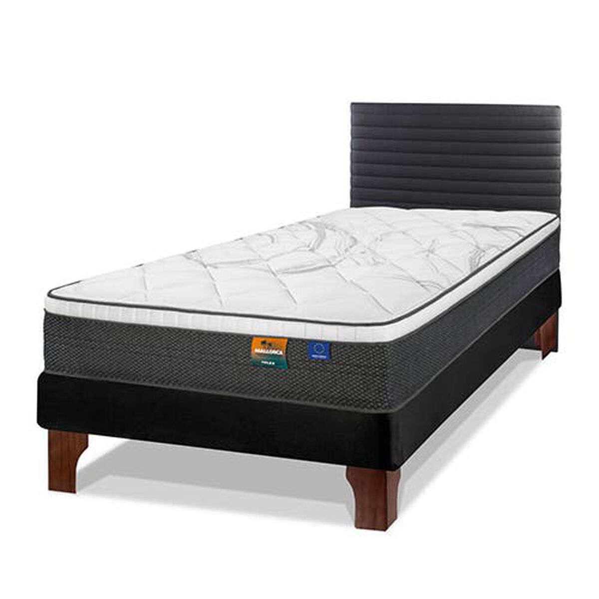 Cama Europea Flex 1,5 Plazas Mallorca + Respaldo Modern