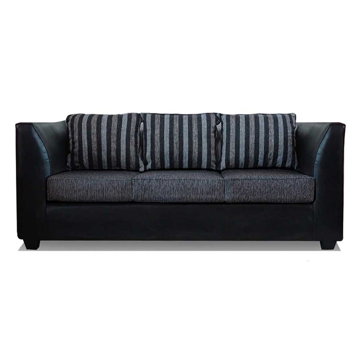 Juego de Living Elegant Detail Valentino Sofá 3 Cuerpos + Dos Sillones 1 Cuerpo Gris Oscuro