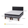 Cama Europea CIC Base Dividida King Ortopedic  + Respaldo Villarrica Negro