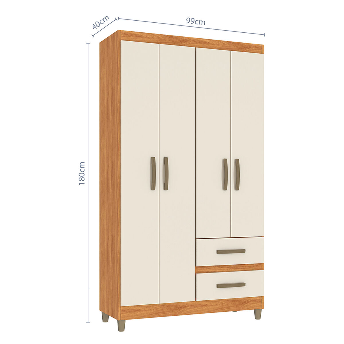 Clóset Vekkahome Lisboa 4 Puertas 2 Cajones Blanco