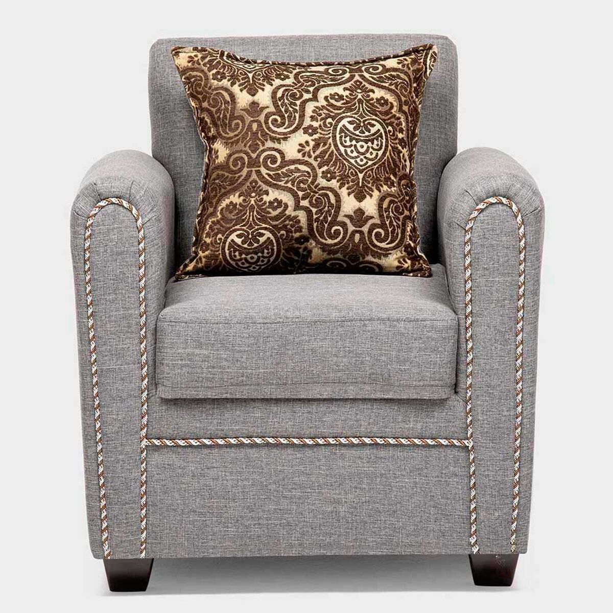 Juego de Living Almore Alemania Sof&aacute; 3 Cuerpos + Dos Sillones 1 Cuerpo Gris