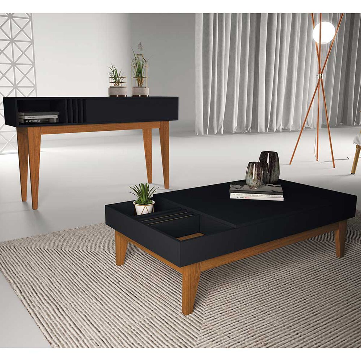 Mesa de Centro Jdo & Design Vitta Negro 