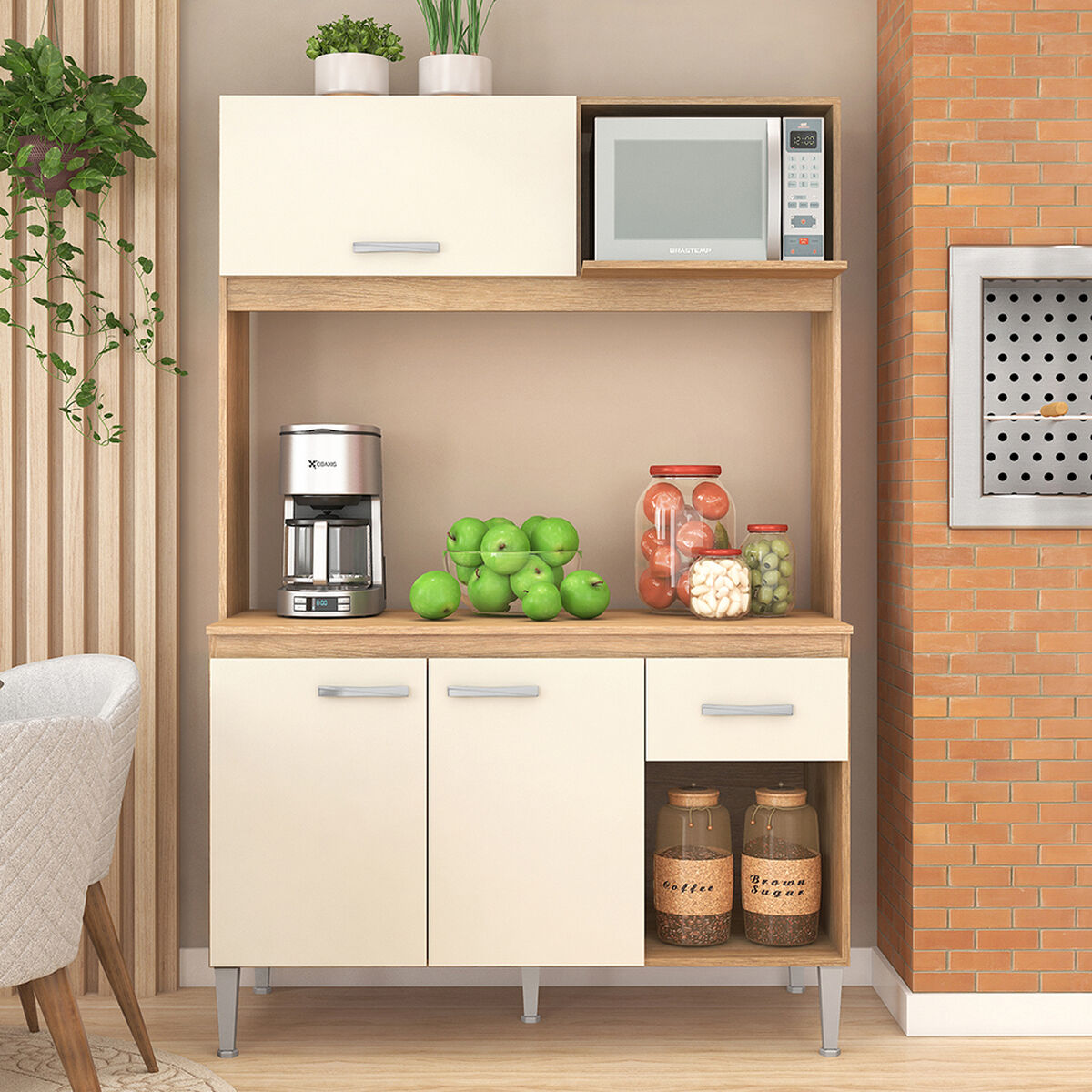 Kit Cocina Vekkahome Sarah 1 Puerta Beige