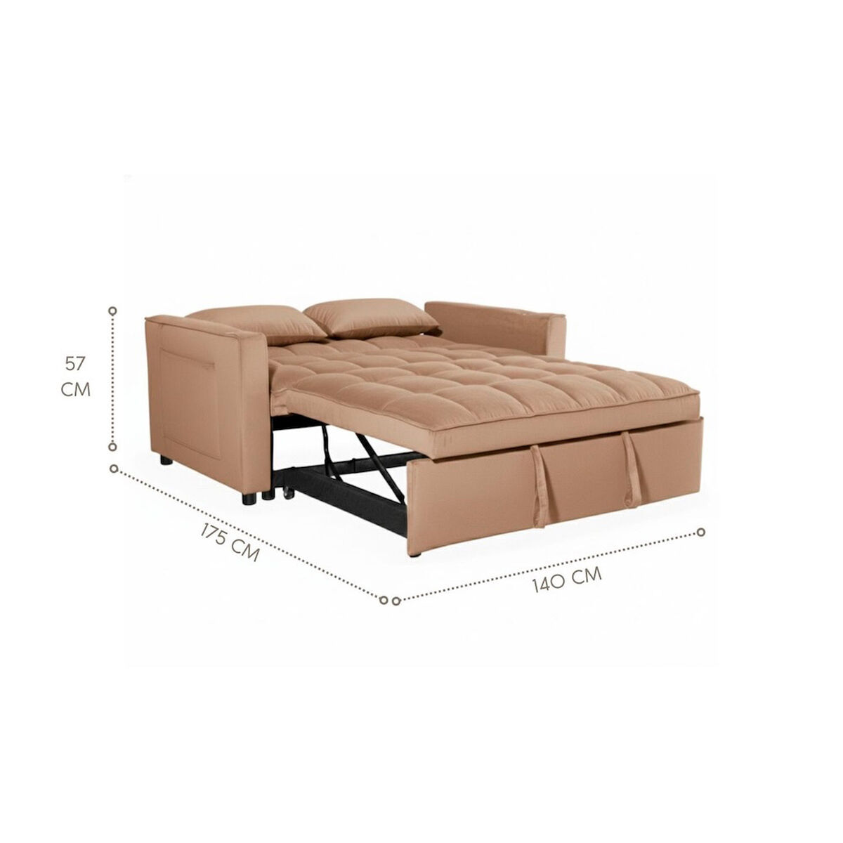 Sof&aacute; Cama Seccional Daniels Sidney 2 Cuerpos Caf&eacute;
