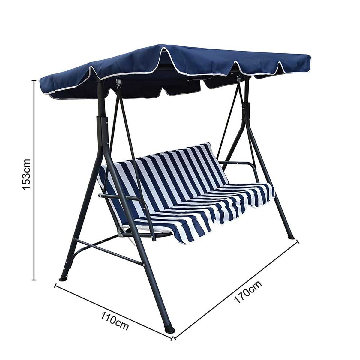 Sillón Columpio para Terraza Casanova 3 Cuerpos Azul Blanco