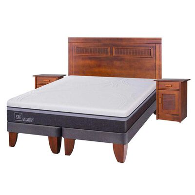Imagen 2 del producto Cama Europea CIC Base Dividida King Ortopedic Advance + Respaldo + 2 Veladores