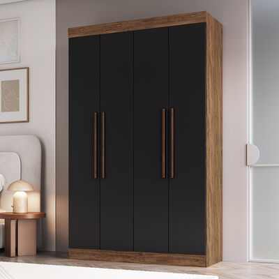 Imagen 2 del producto Clóset Exit Orlando 4 Puertas 2 Cajones Castaño y Negro