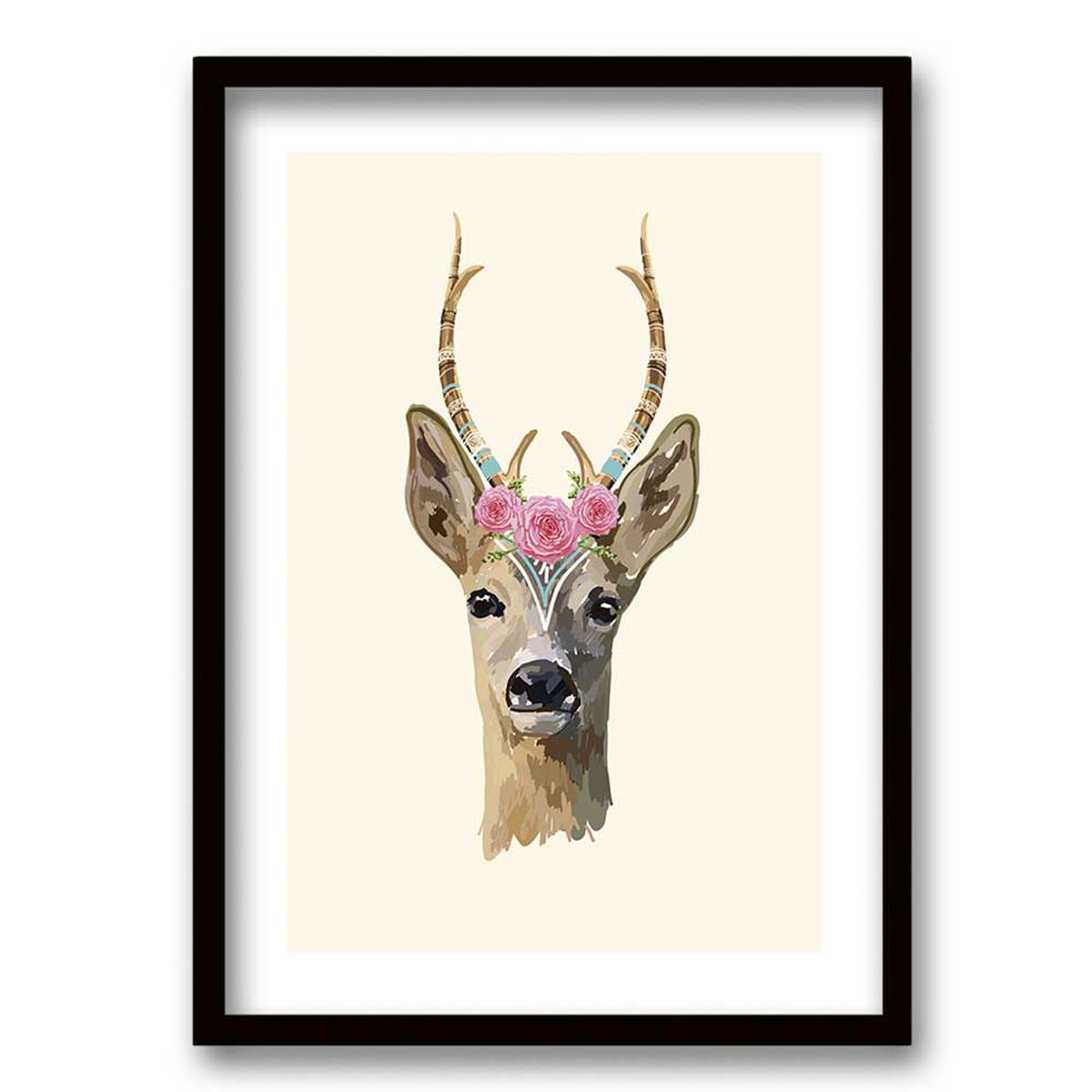Cuadro Decorativo Retela Venado Acuarela 70 x 50 cm