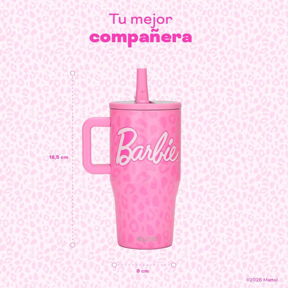 Vaso T&eacute;rmico UMA Barbie Print 590ml Acero Inox Rosa