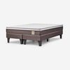 Combo Cama Europea Rosen Base Dividida 2 Plazas New Style 4 Plus + Respaldo + 2 Veladores Casanova 2 Plazas Naturale Gris