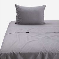 Juego de Sábanas Rosen 144 Hilos 1,5 Plazas Polycotton Lisa Grafito